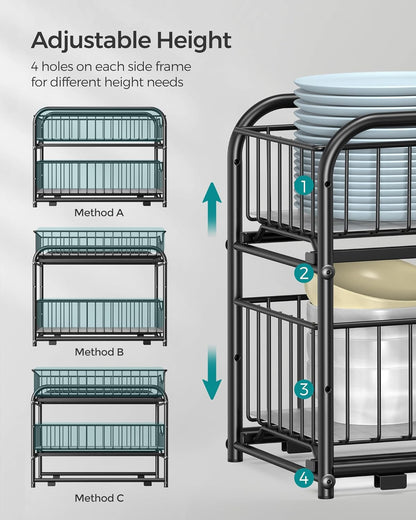 SONGMICS 2-Tier Pull Out Cabinet Organizer