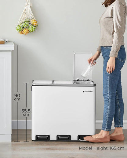 SONGMICS Kitchen Bin LTB54WT