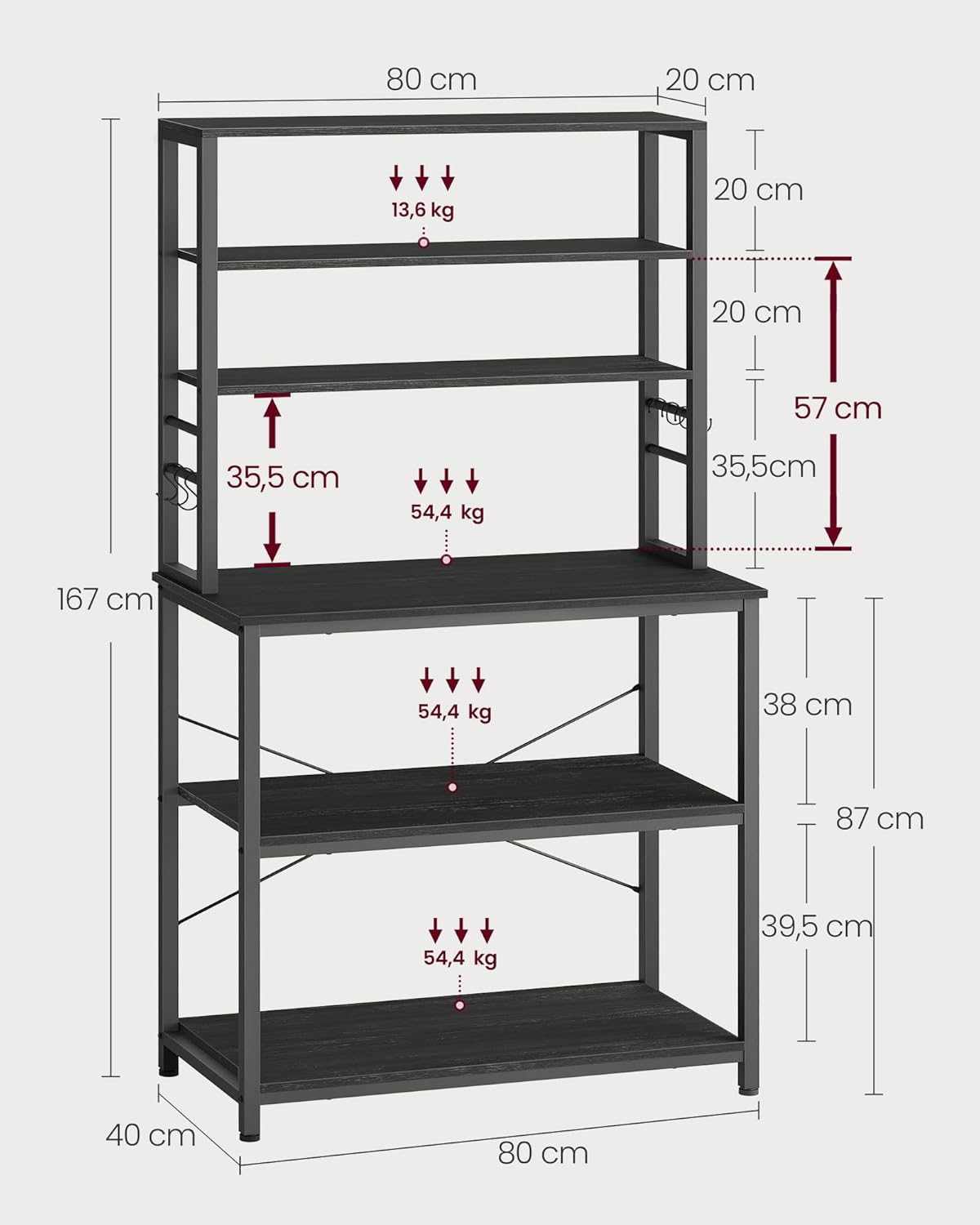 VASAGLE Kitchen Shelf KKS019B22