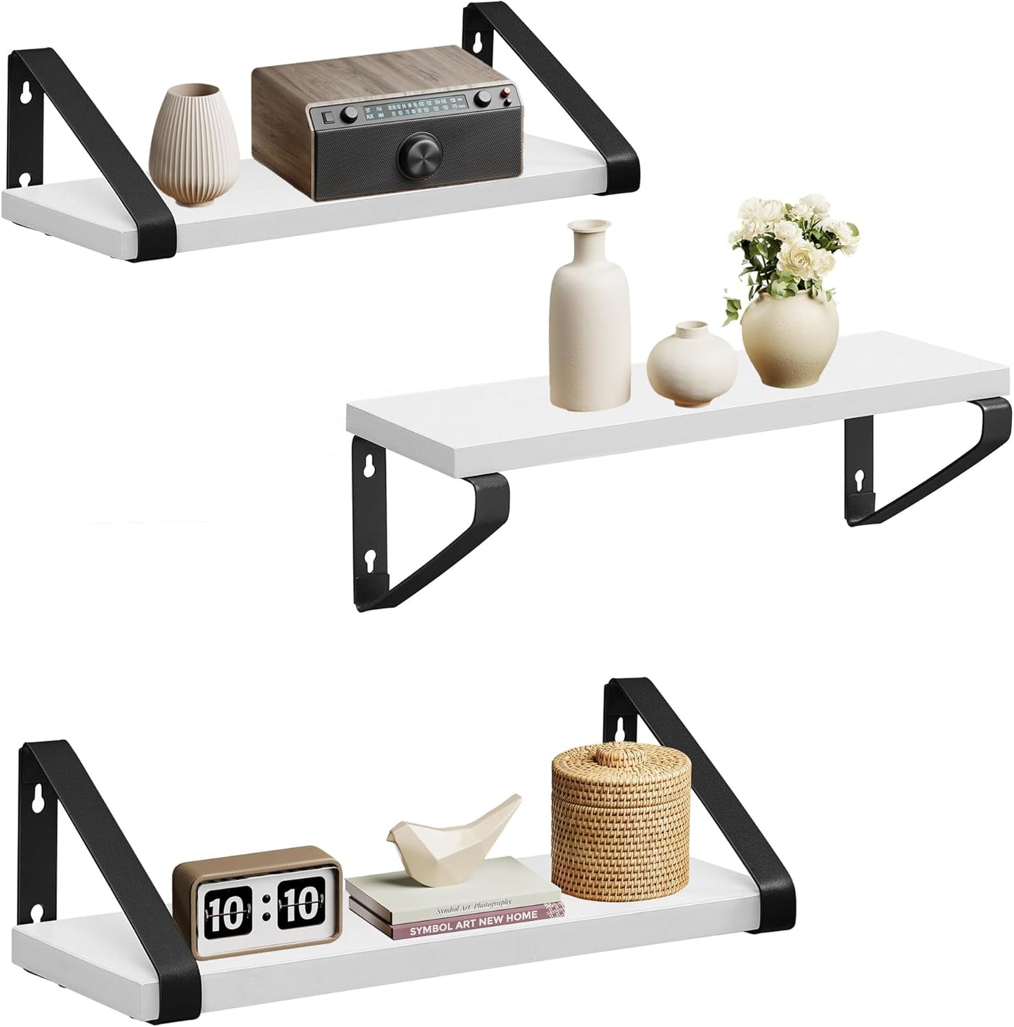 VASAGLE Set of 3 Wall Shelves LWS033B11