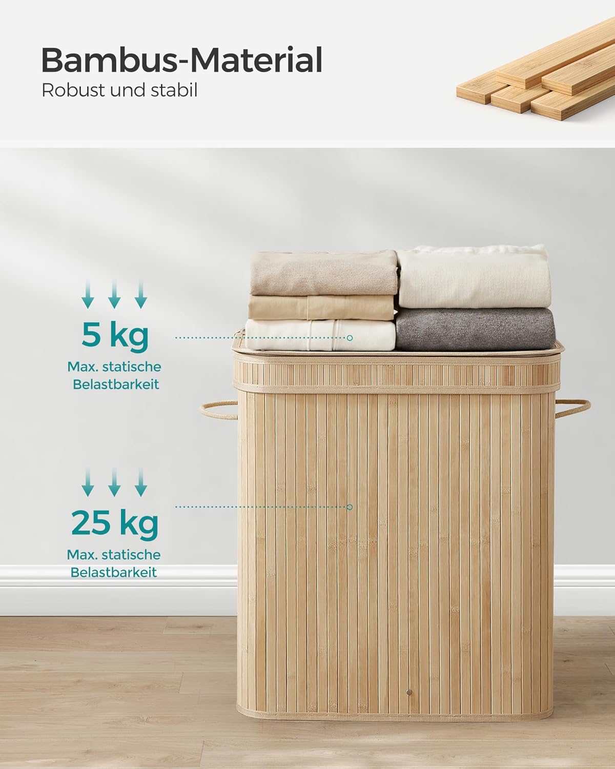SONGMICS Laundry Basket LCB063N01