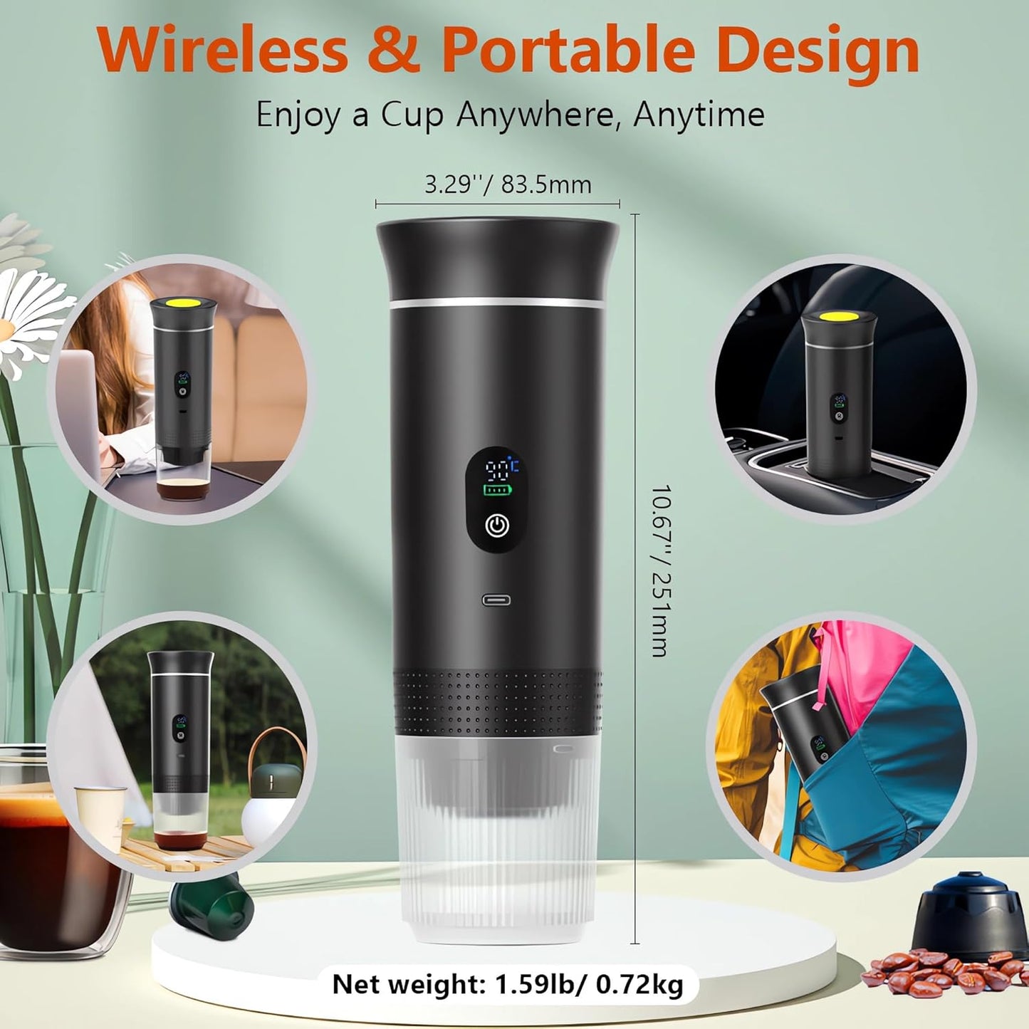 3-in-1 Portable Coffee Maker with Self-Heating