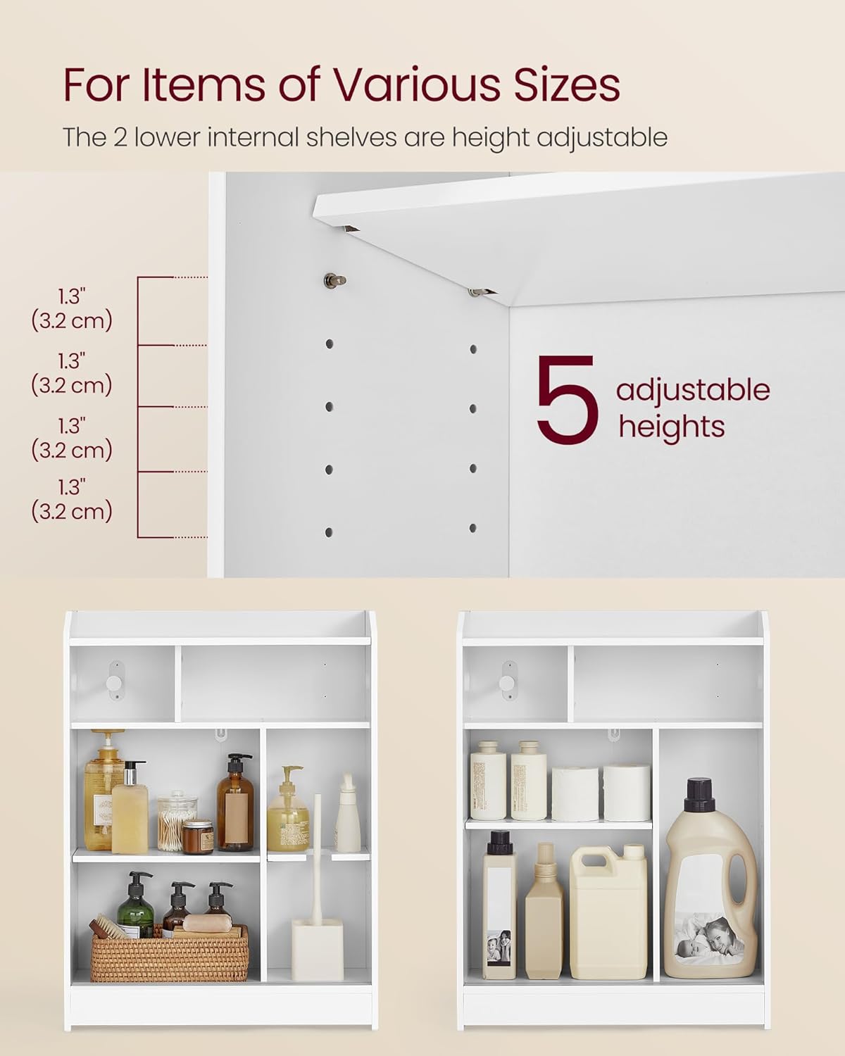 VASAGLE Bathroom Cabinet BBC752W01