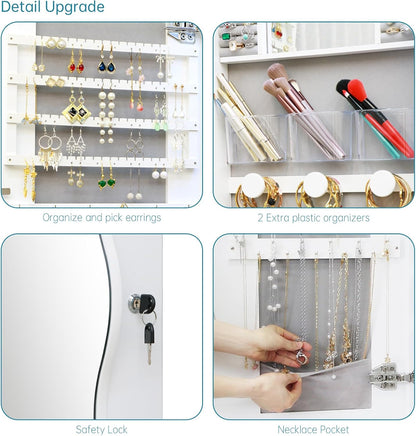 LED Jewelry Armoire Cabinet – Wall or Door Mounted