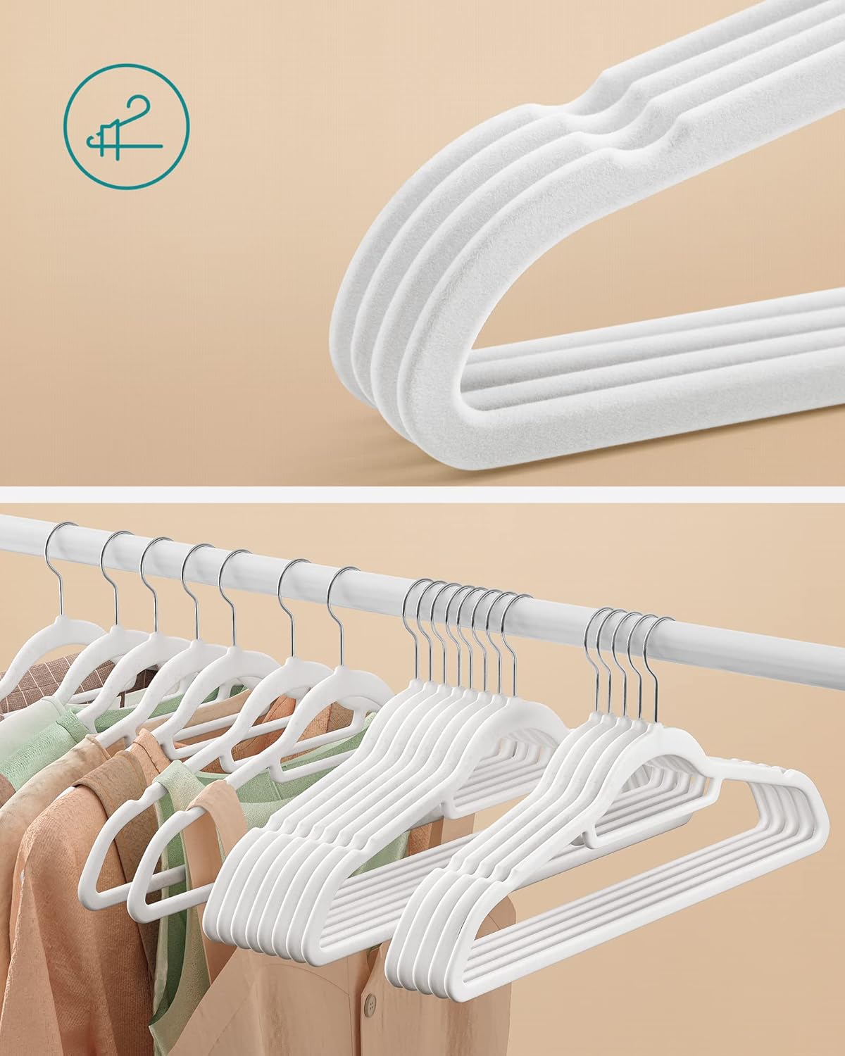SONGMICS Velvet Hanger CRF020W02