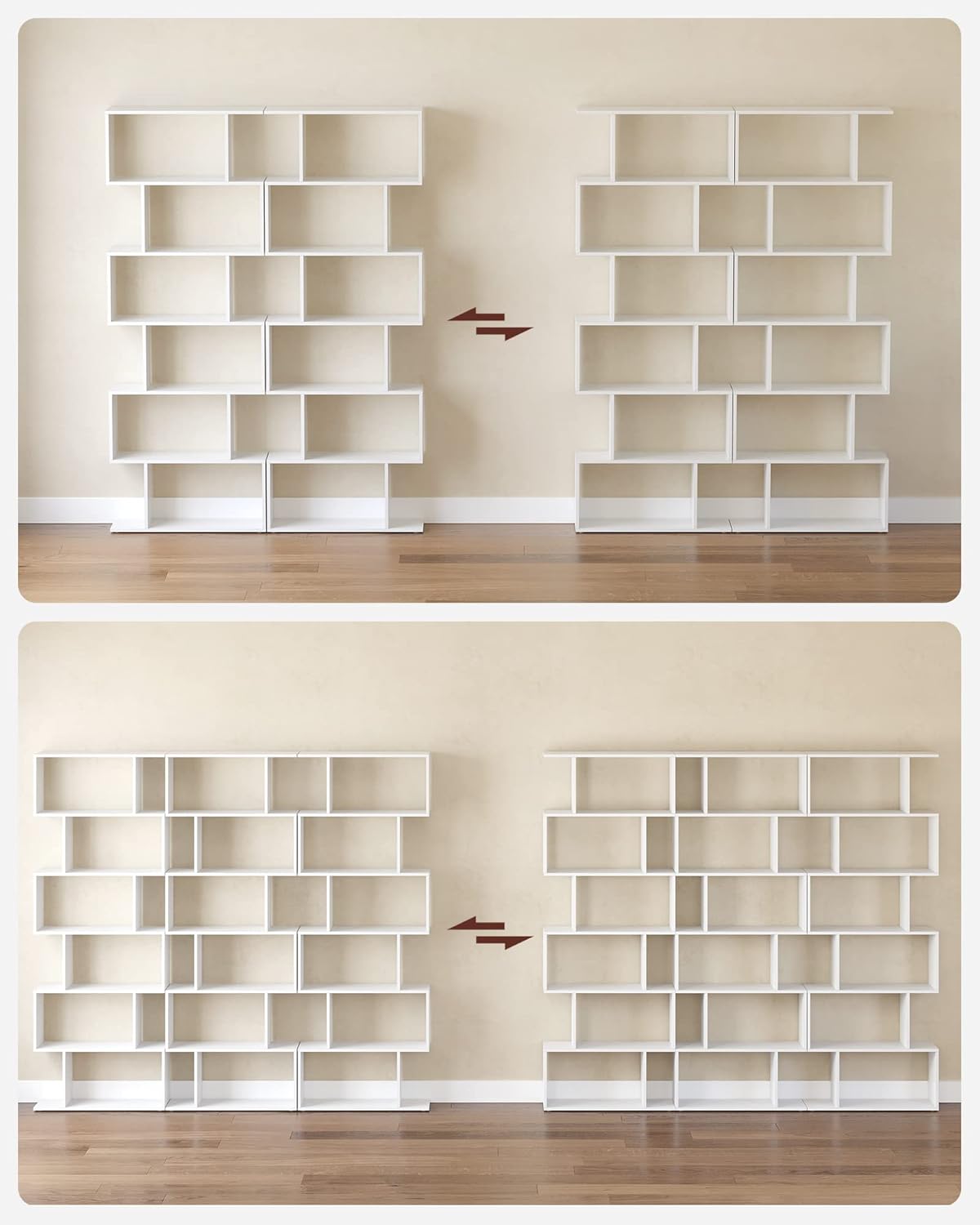 VASAGLE Bookshelf LBC61WT