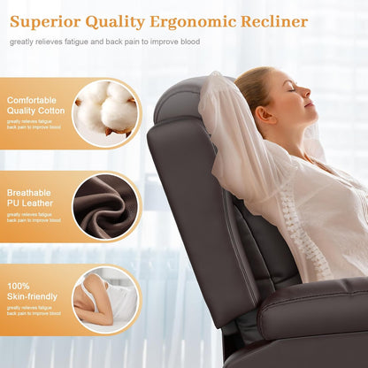 Electric Power Recliner Chair with Heat and Back Massage