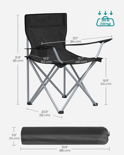 SONGMICS Set of 2 Folding Camping Chairs (GCB01BK)