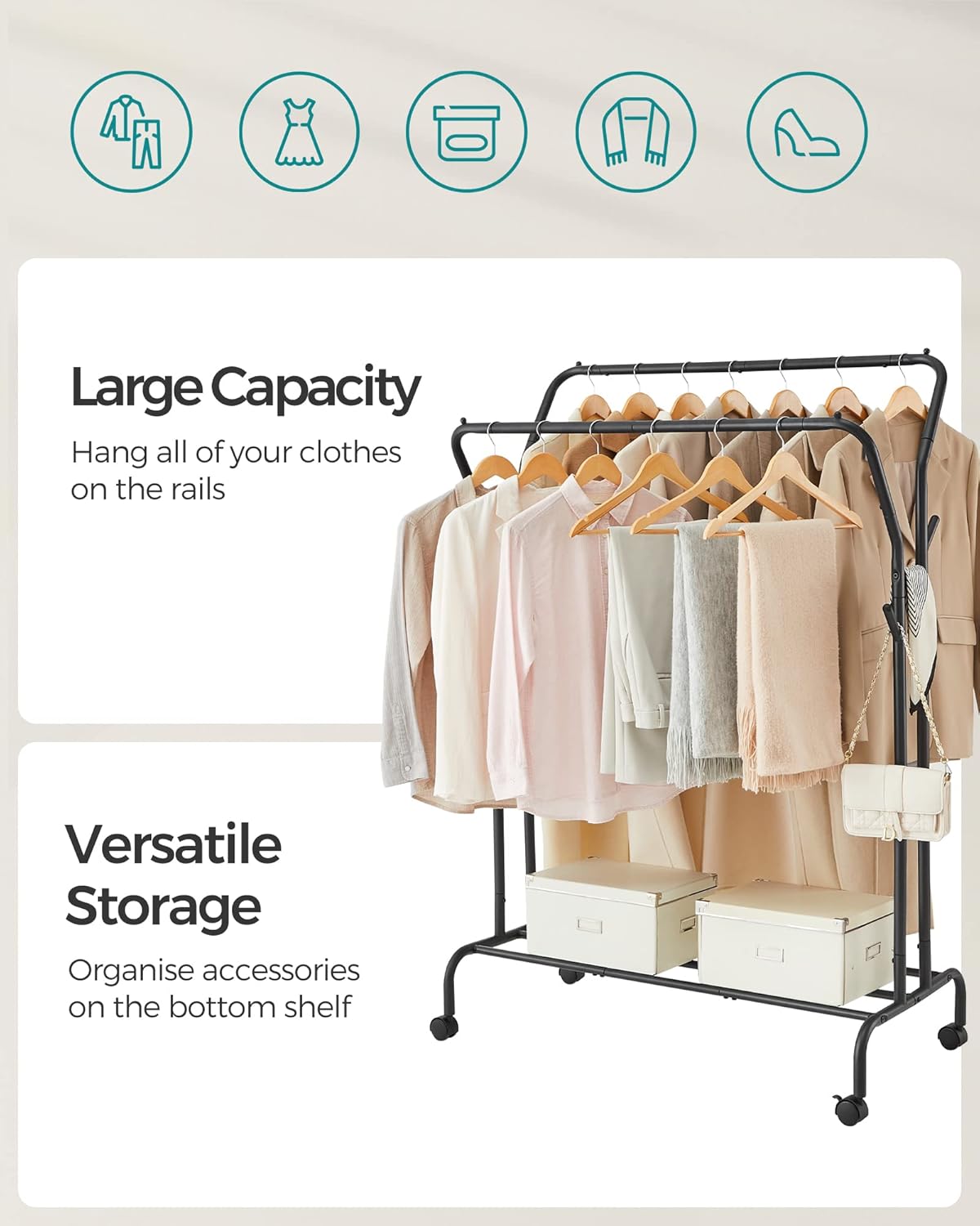 SONGMICS Clothes Rail HSR107B01V1
