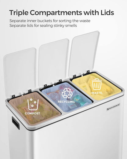 SONGMICS Kitchen Bin LTB54WT