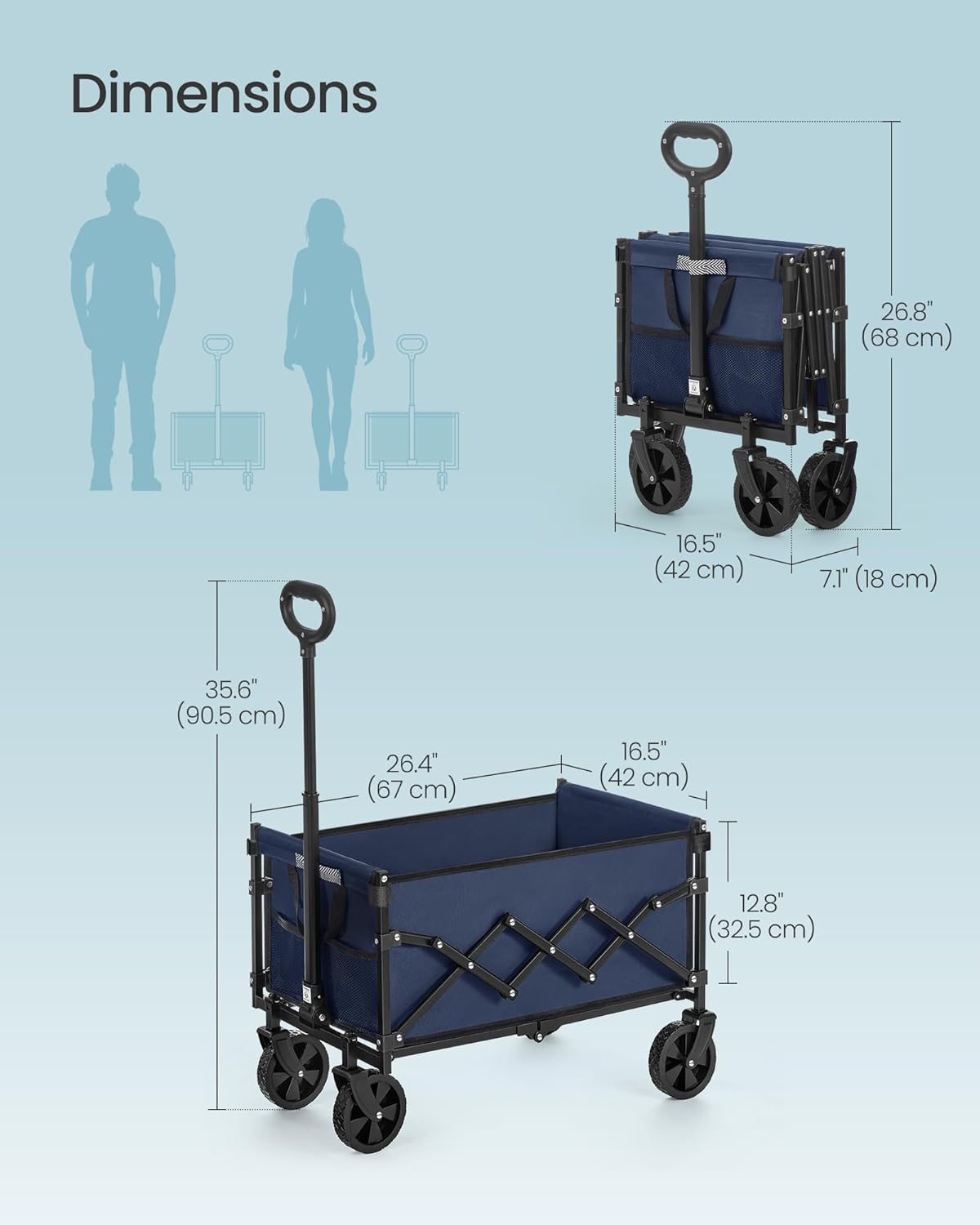 SONGMICS 90L Festival Trolley on Wheels (GFW909QE01)