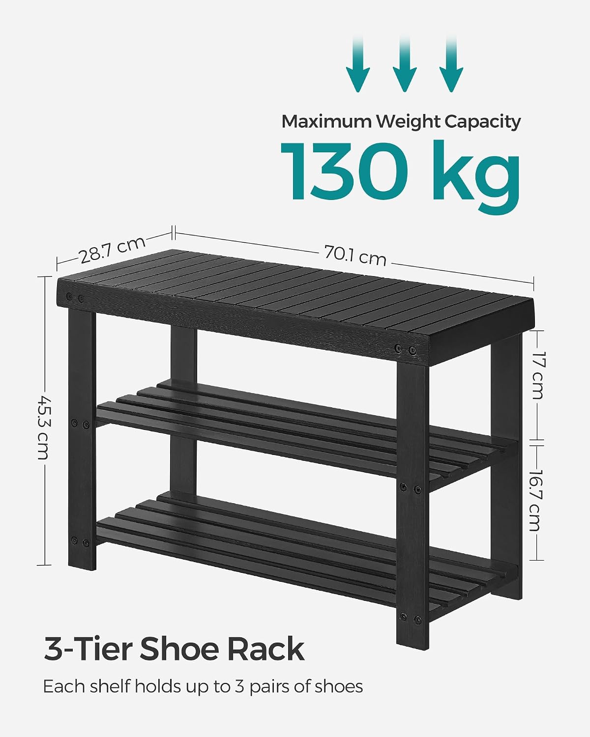 SONGMICS Bamboo Shoe Storage Bench (LBS04H)