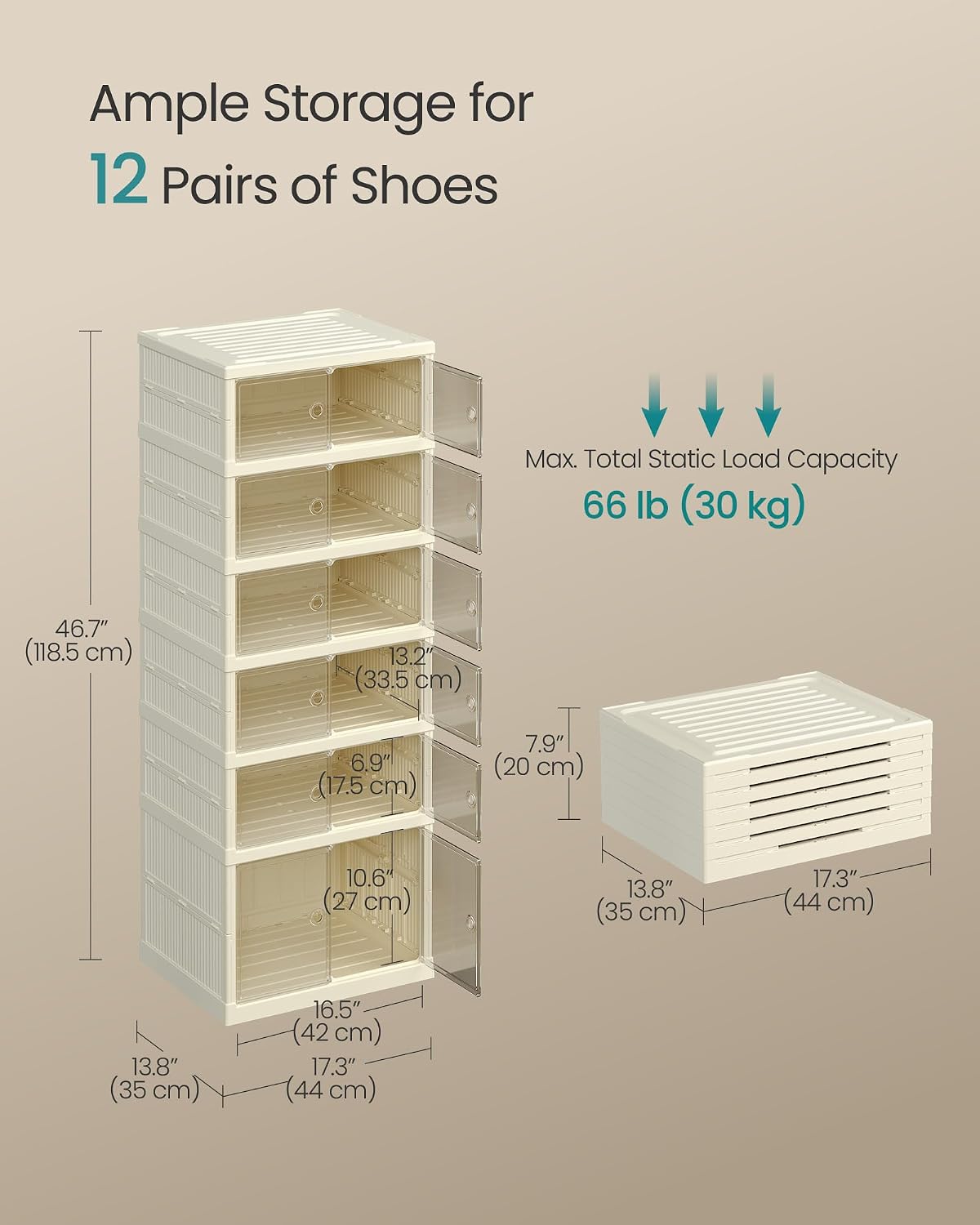 SONGMICS Foldable Shoe Rack Organiser (LSP912WD01)