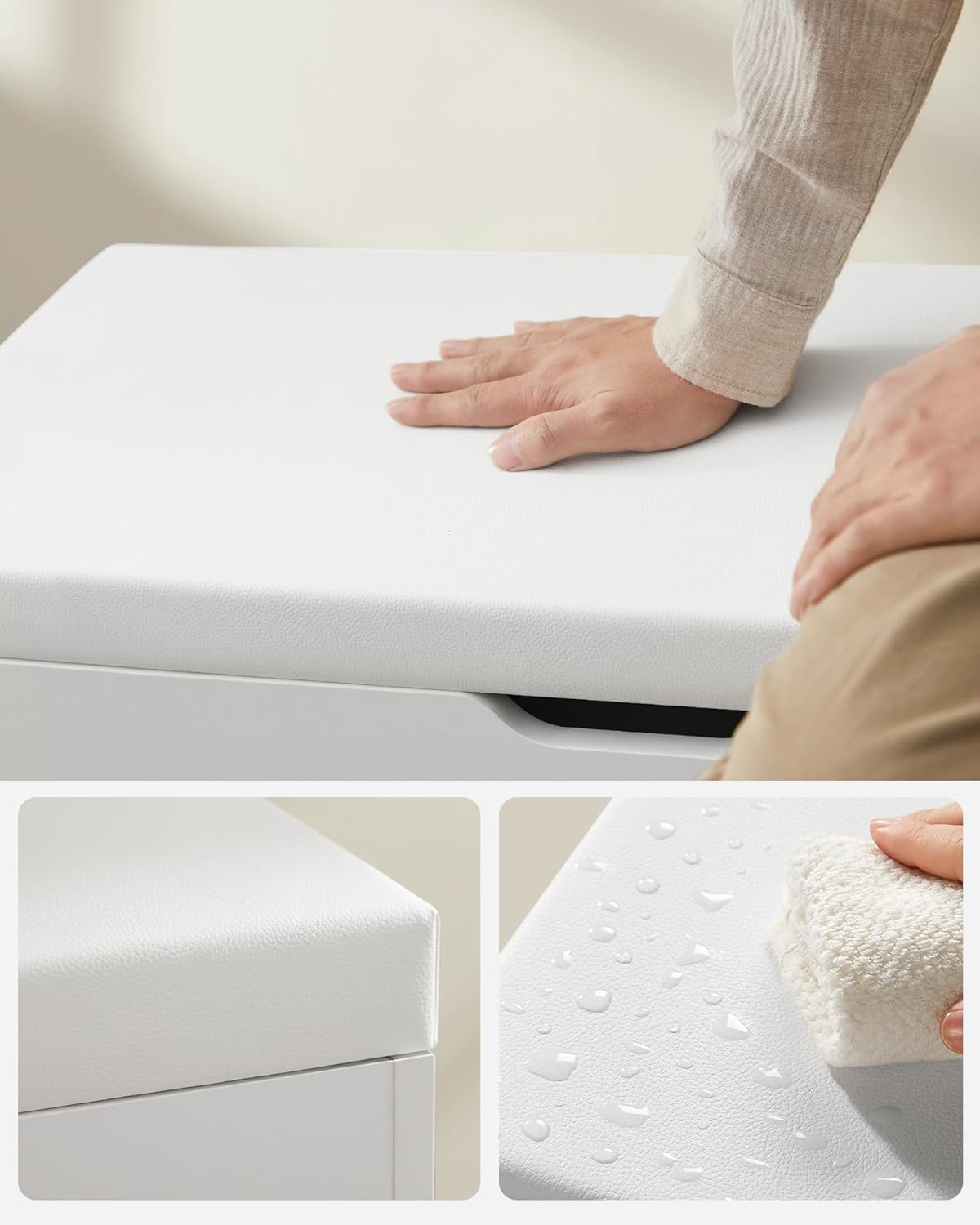 VASAGLE Padded Shoe Bench LHS030W