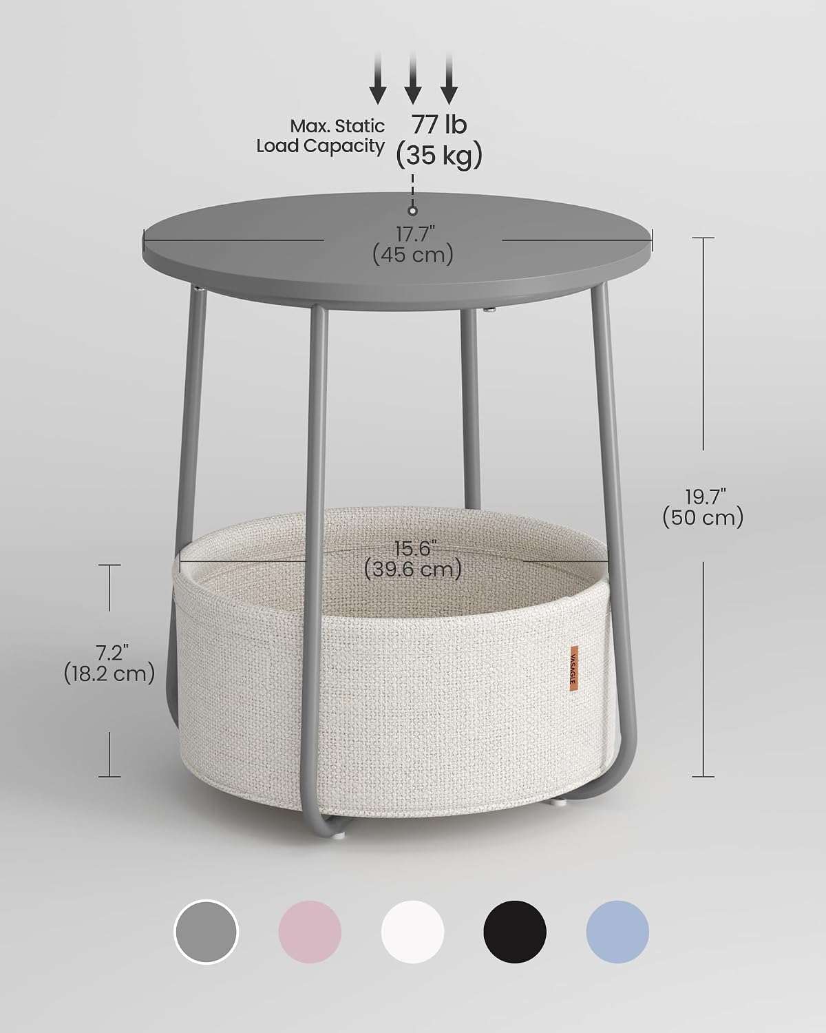 VASAGLE Side Table (LET223G49)
