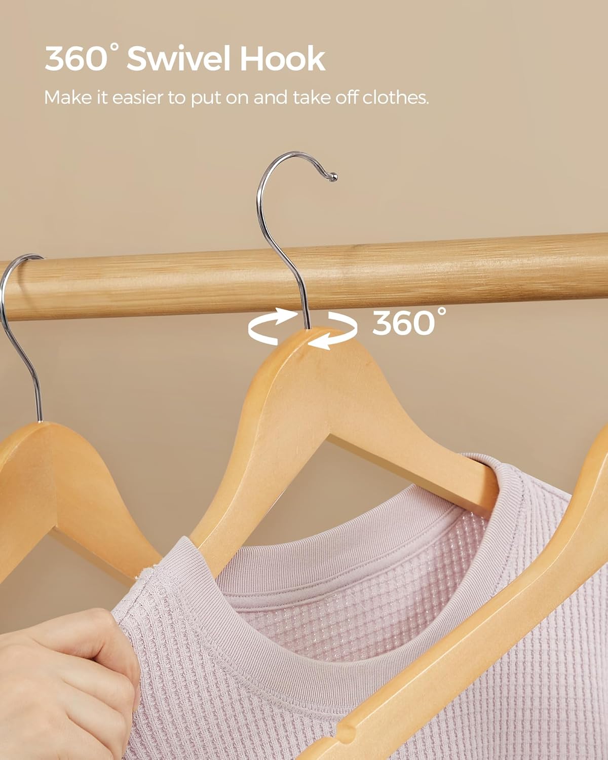 SONGMICS Wooden Hanger CRW001-20