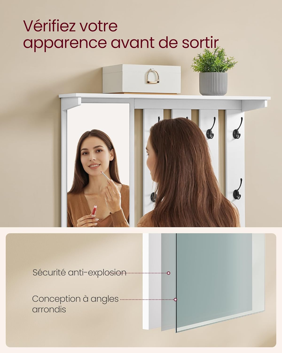 VASAGLE Coat Rack with Shoe Bench LSC010W01