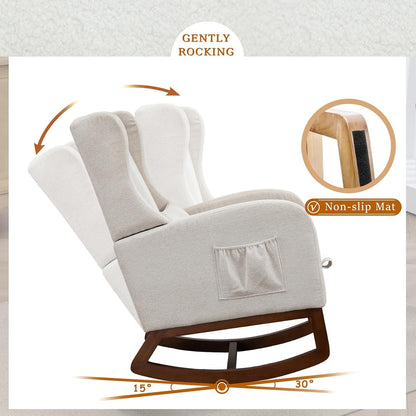 Modern Rocking Chair with Foot Rest