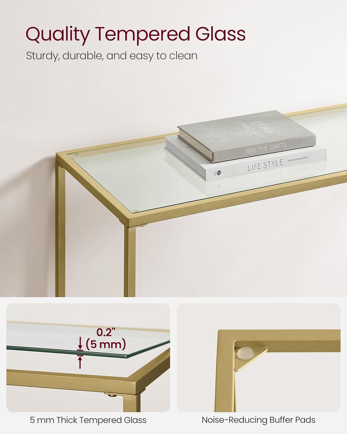 VASAGLE Console Table LGT26G