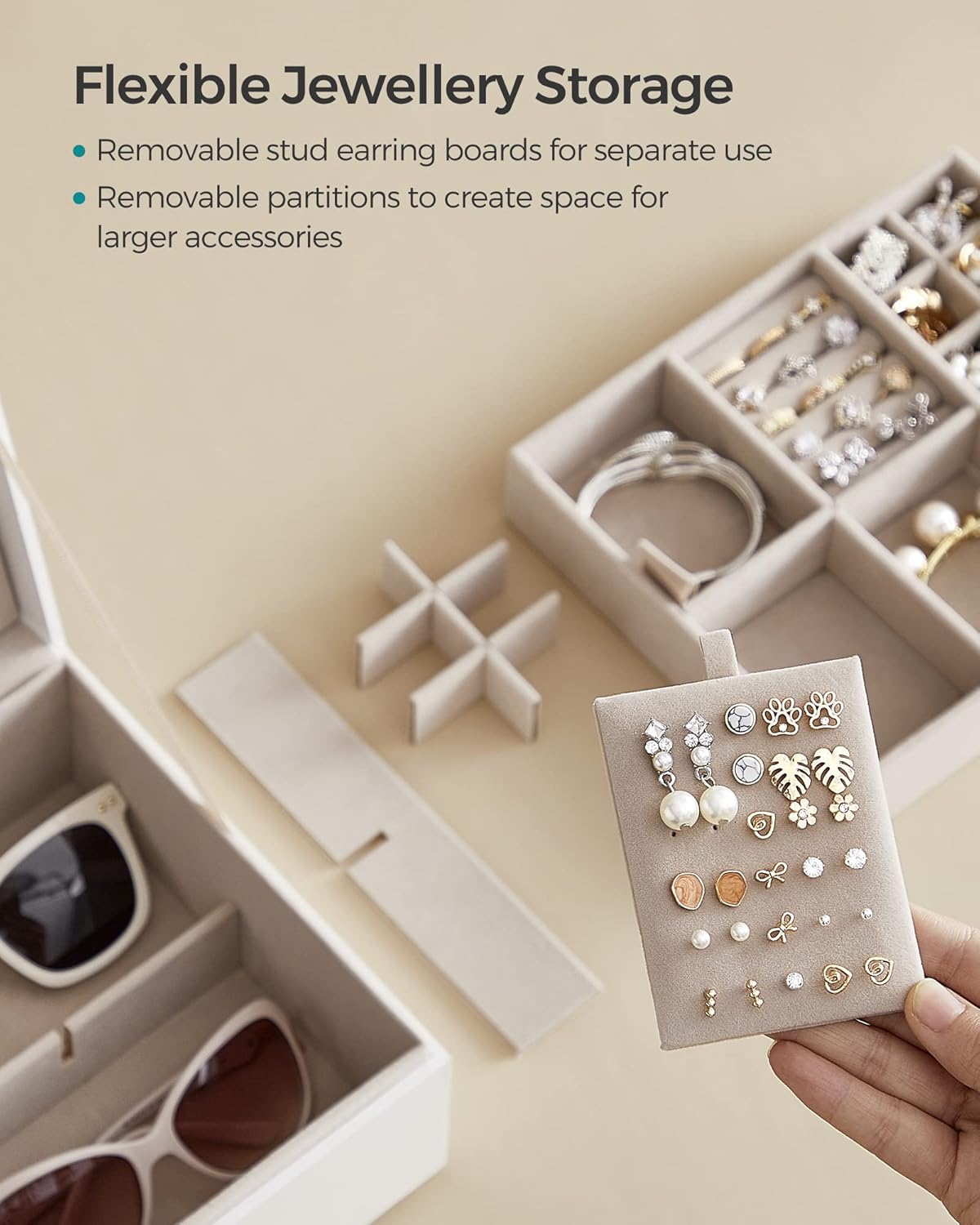 SONGMICS Jewellery Box JBC165w01