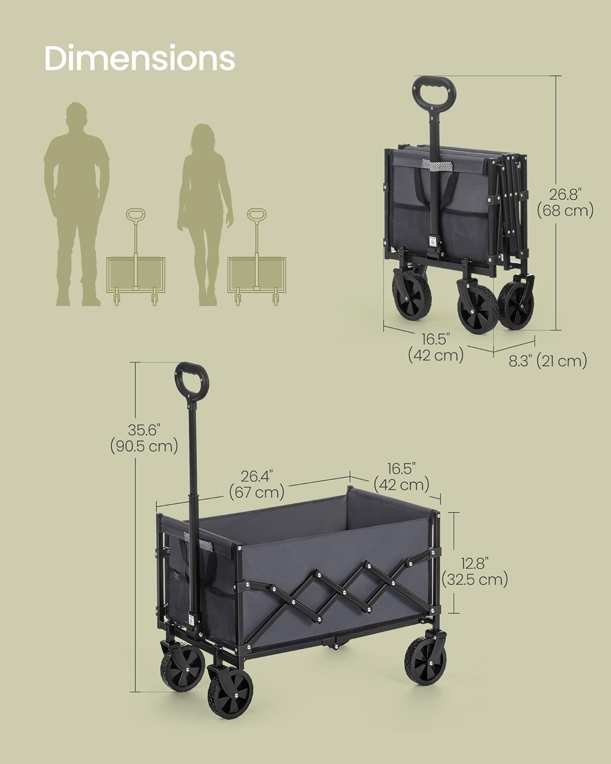 SONGMICS 90L Festival Trolley on Wheels (GFW909G01)
