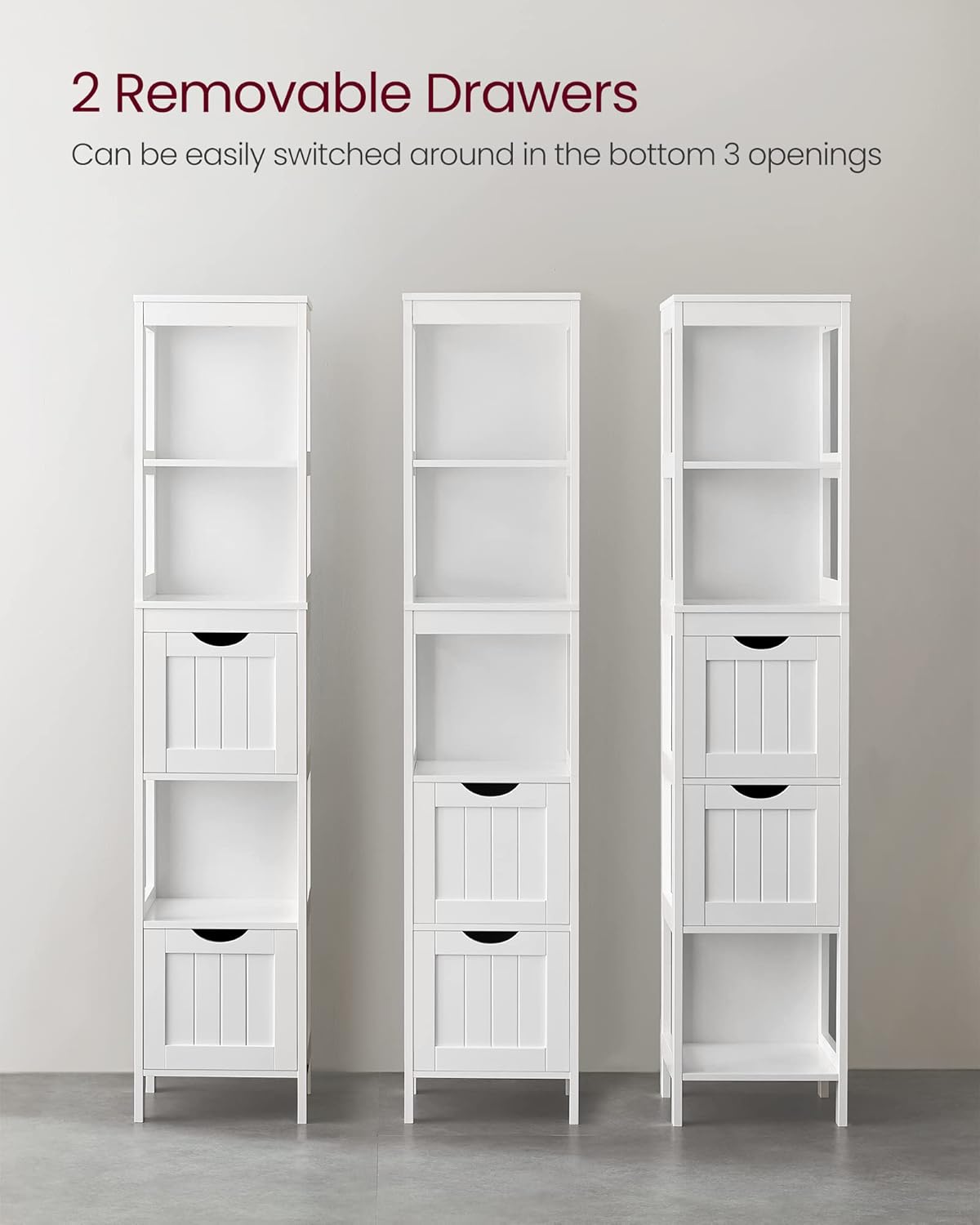 VASAGLE Bathroom Floor Cabinet (BBC66WT)
