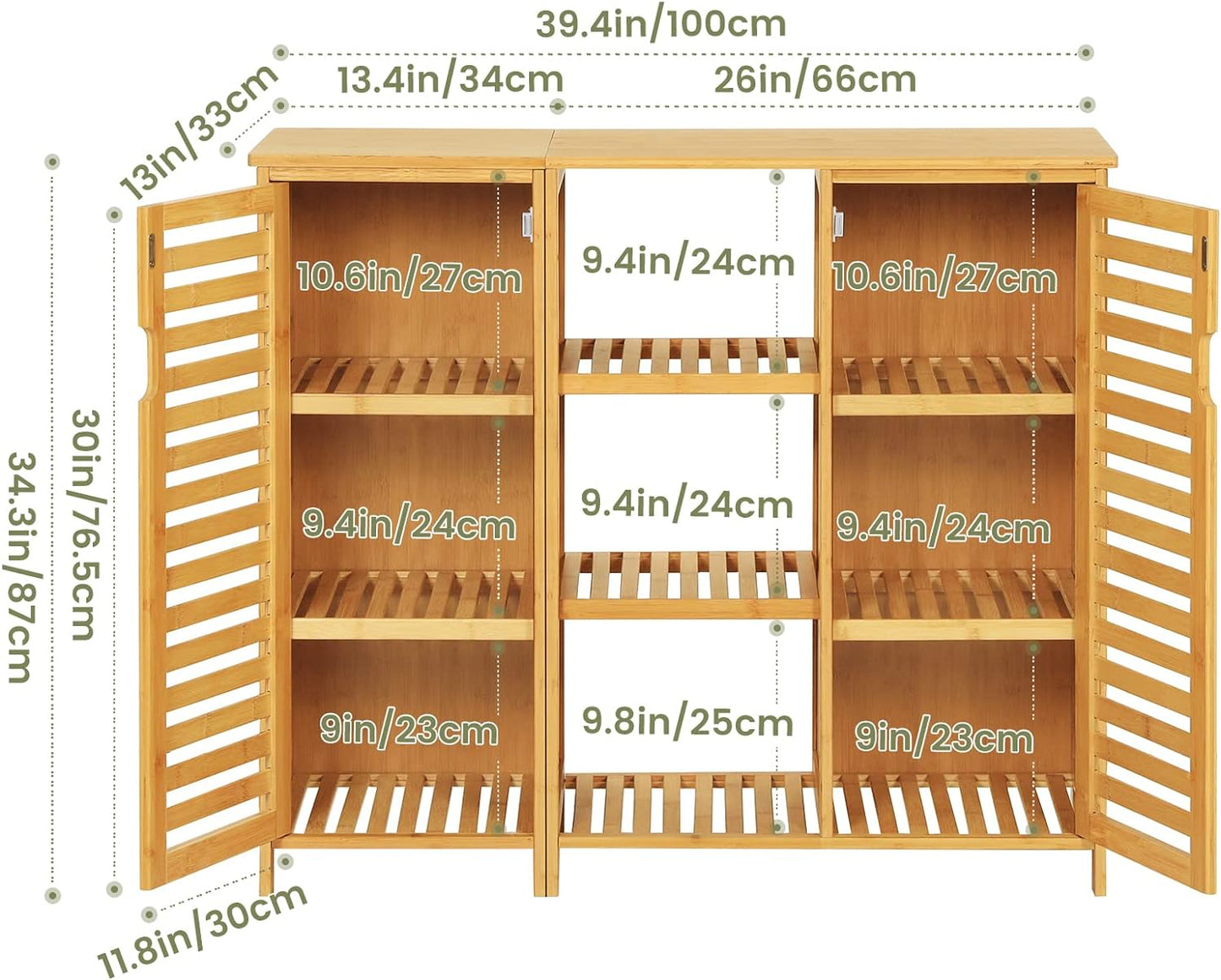 Bamboo Bathroom Storage Cabinet