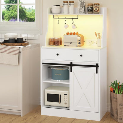 Storage Sideboard with LED and Power Strip