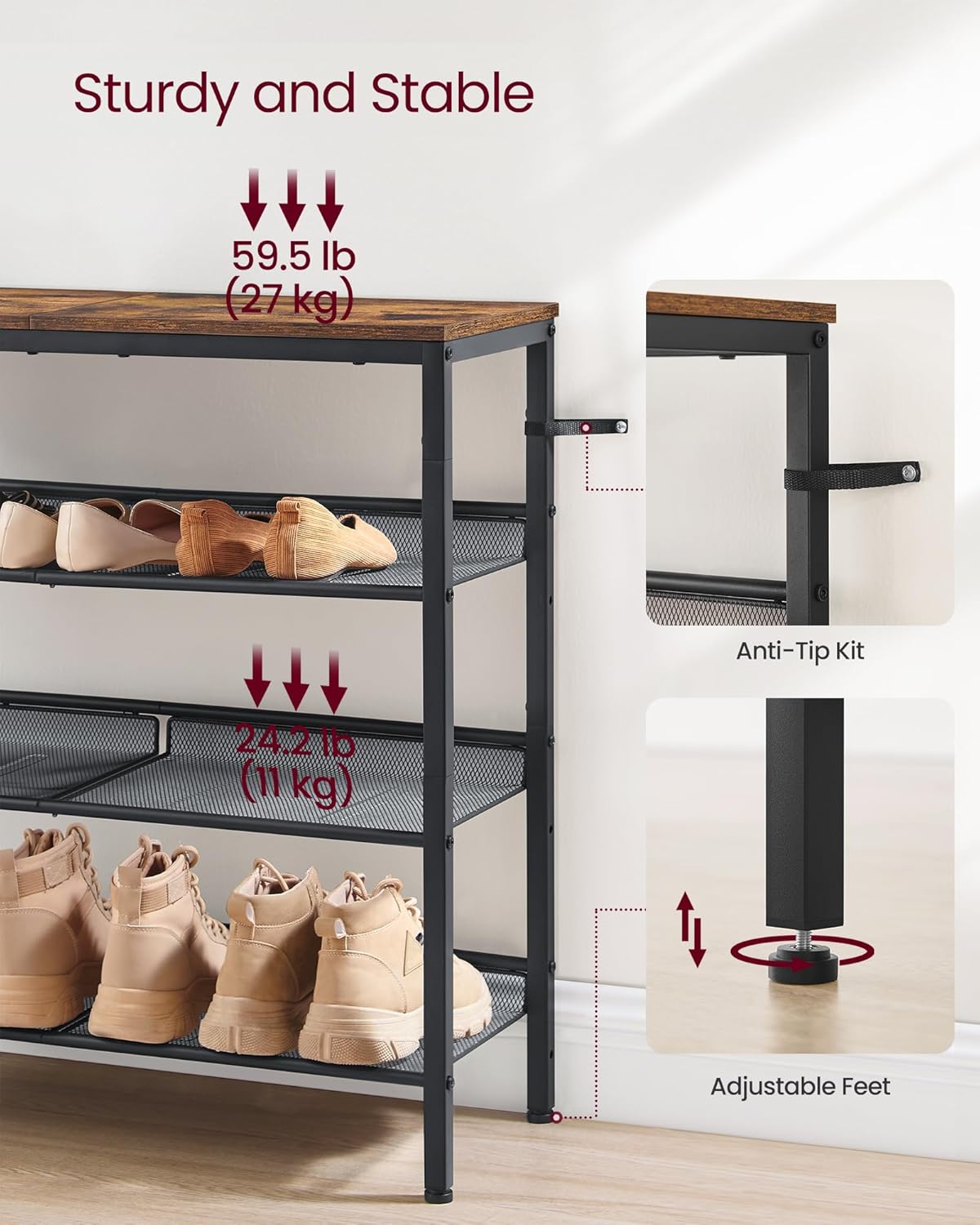 VASAGLE Shoe Rack LBS040B01