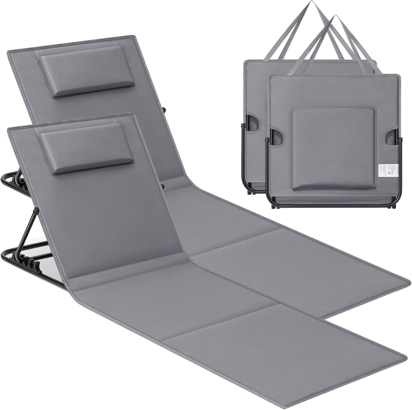 SONGMICS Set of 2 Folding Beach Sunloungers GCB251G01