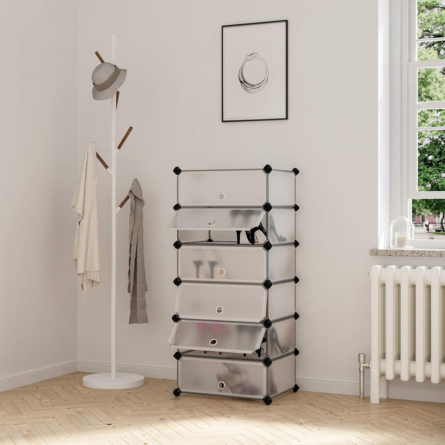 Songmics 6 Cube Interlocking Shoe Rack LPC06W