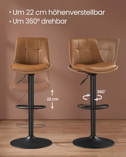 VASAGLE Set of 2 Bar Stools