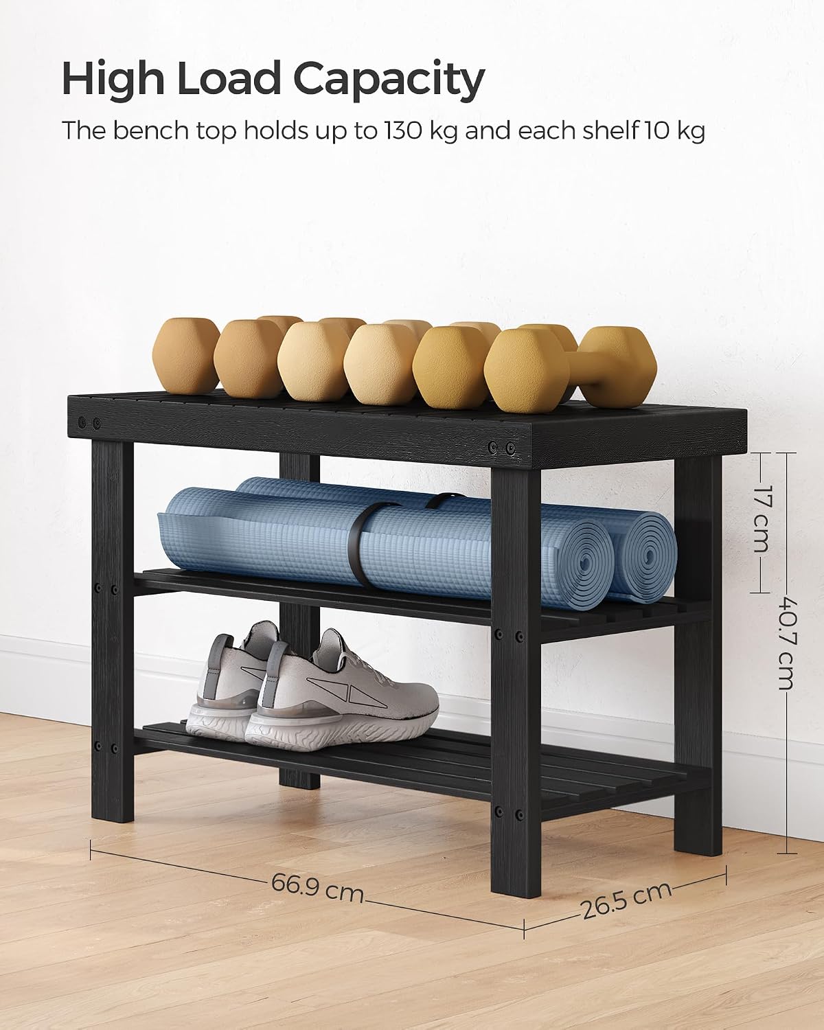SONGMICS Bamboo Shoe Storage Bench (LBS04H)