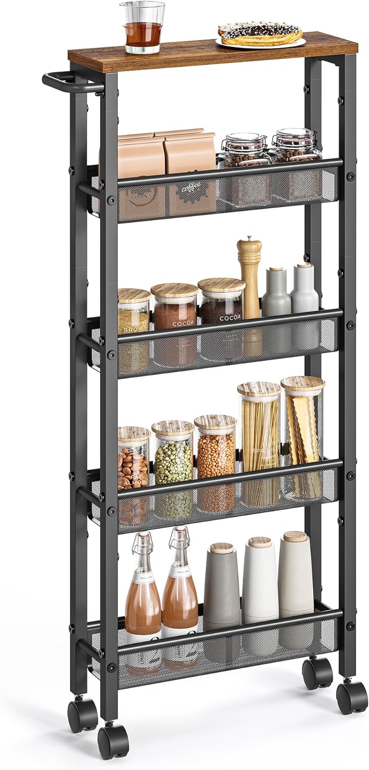 VASAGLE 5-Shelf Trolley LRC034B01