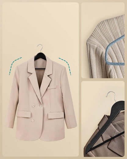 SONGMICS Slim Wooden Hangers