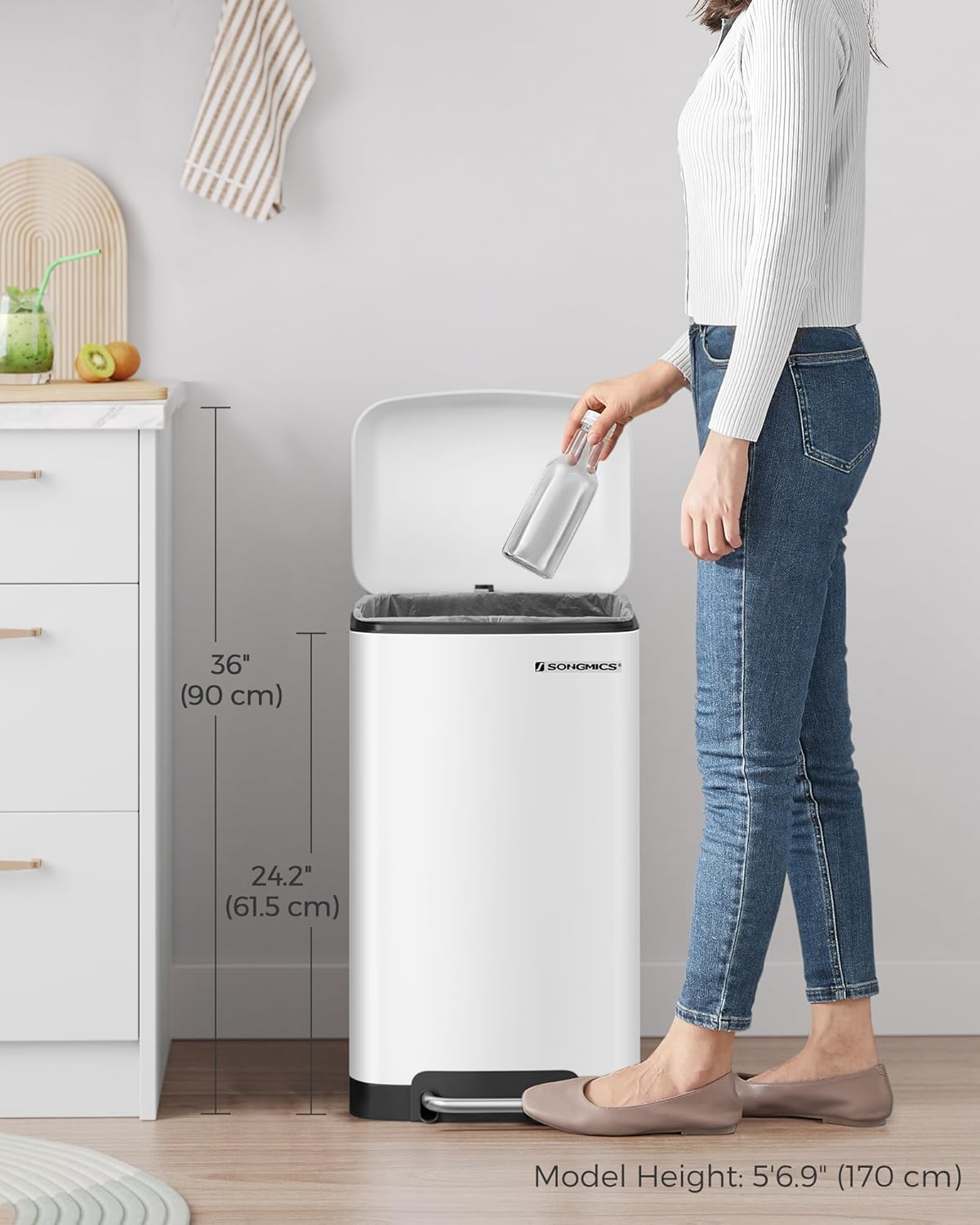 SONGMICS Kitchen Bin LTB101W01