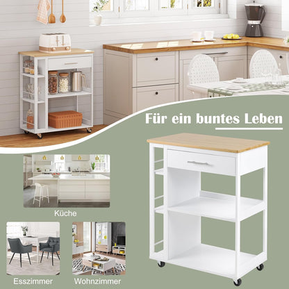 WOLTU Kitchen trolley with worktop RW051EIW