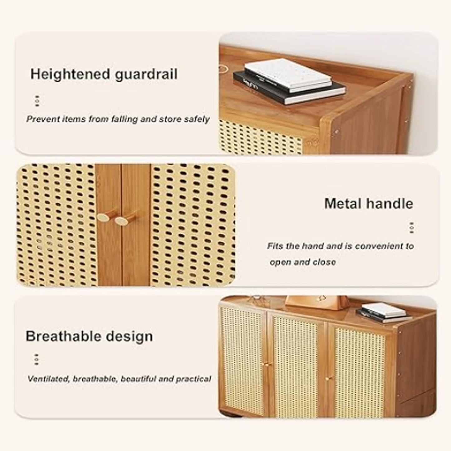 Bamboo Shoe Cabinet with Doors