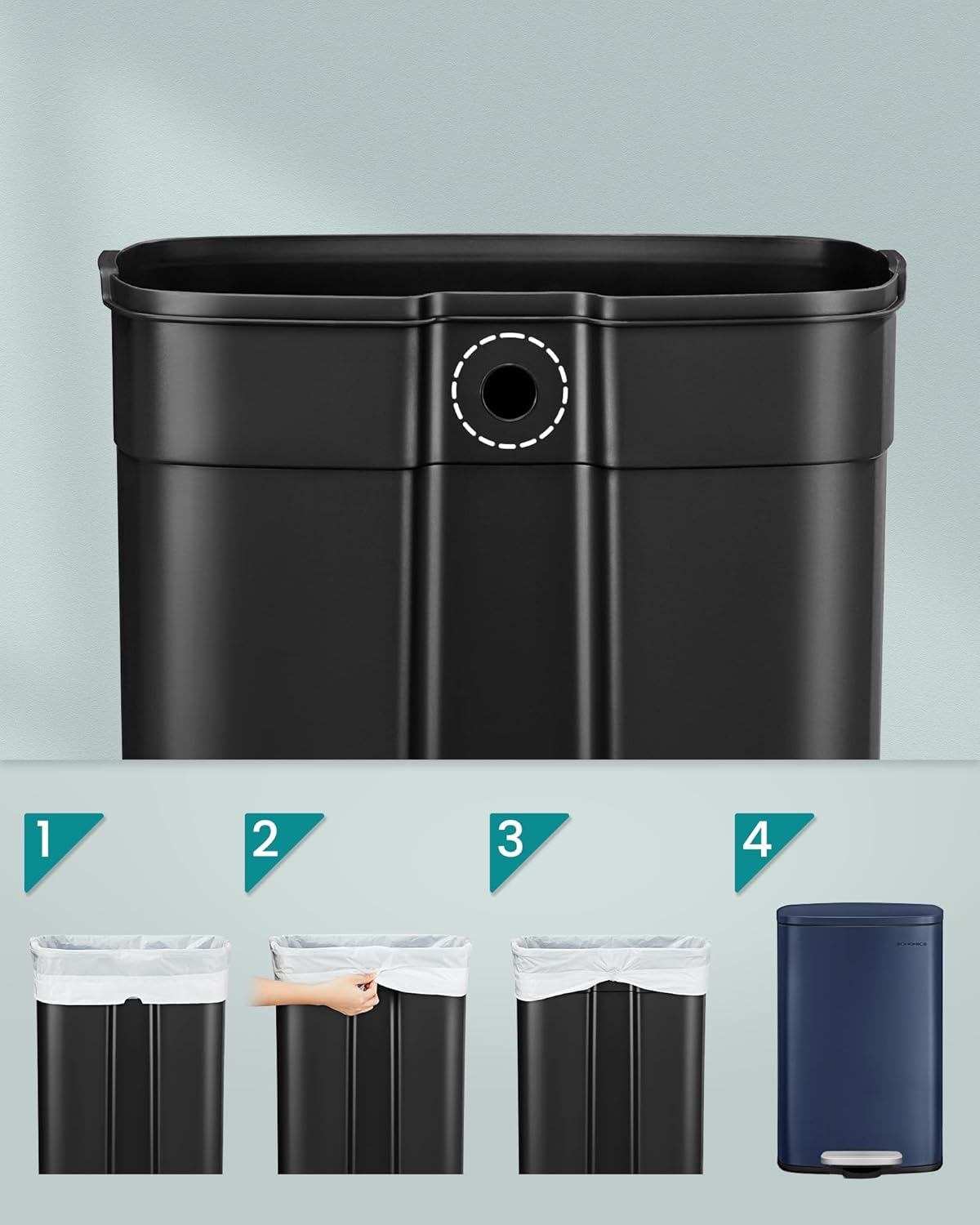 SONGMICS Garbage Bin LTB050L02