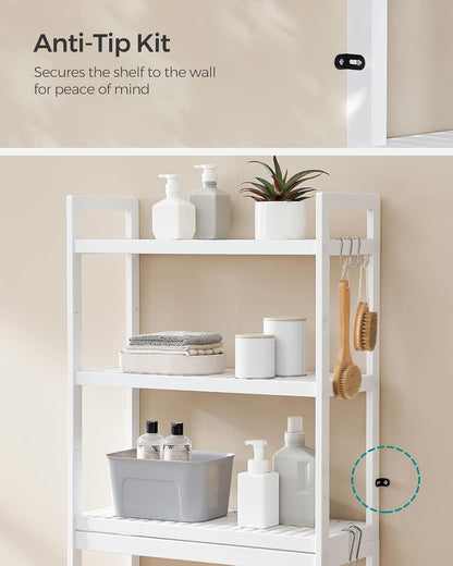 SONGMICS Over The Toilet Storage Organize BTS01WT