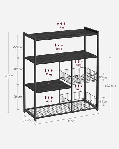 VASAGLE Microwave Kitchen Storage Cabinet