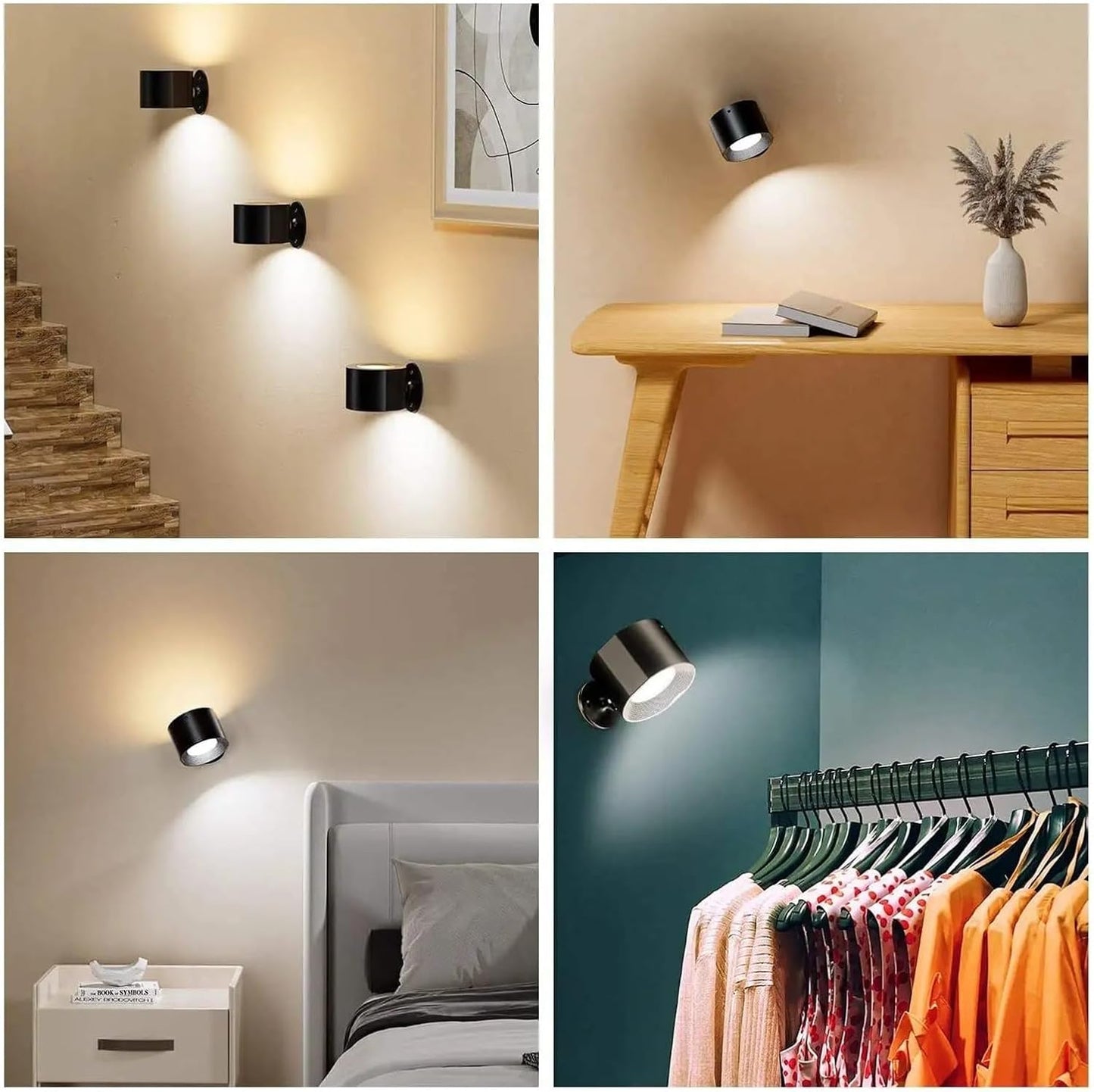 Touch & Remote Control Indoor Wireless Rechargeable Wall Lamp