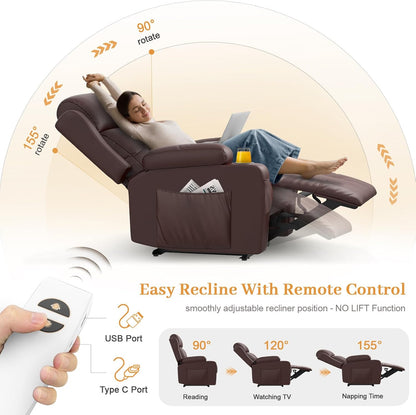 Electric Power Recliner Chair with Heat and Back Massage