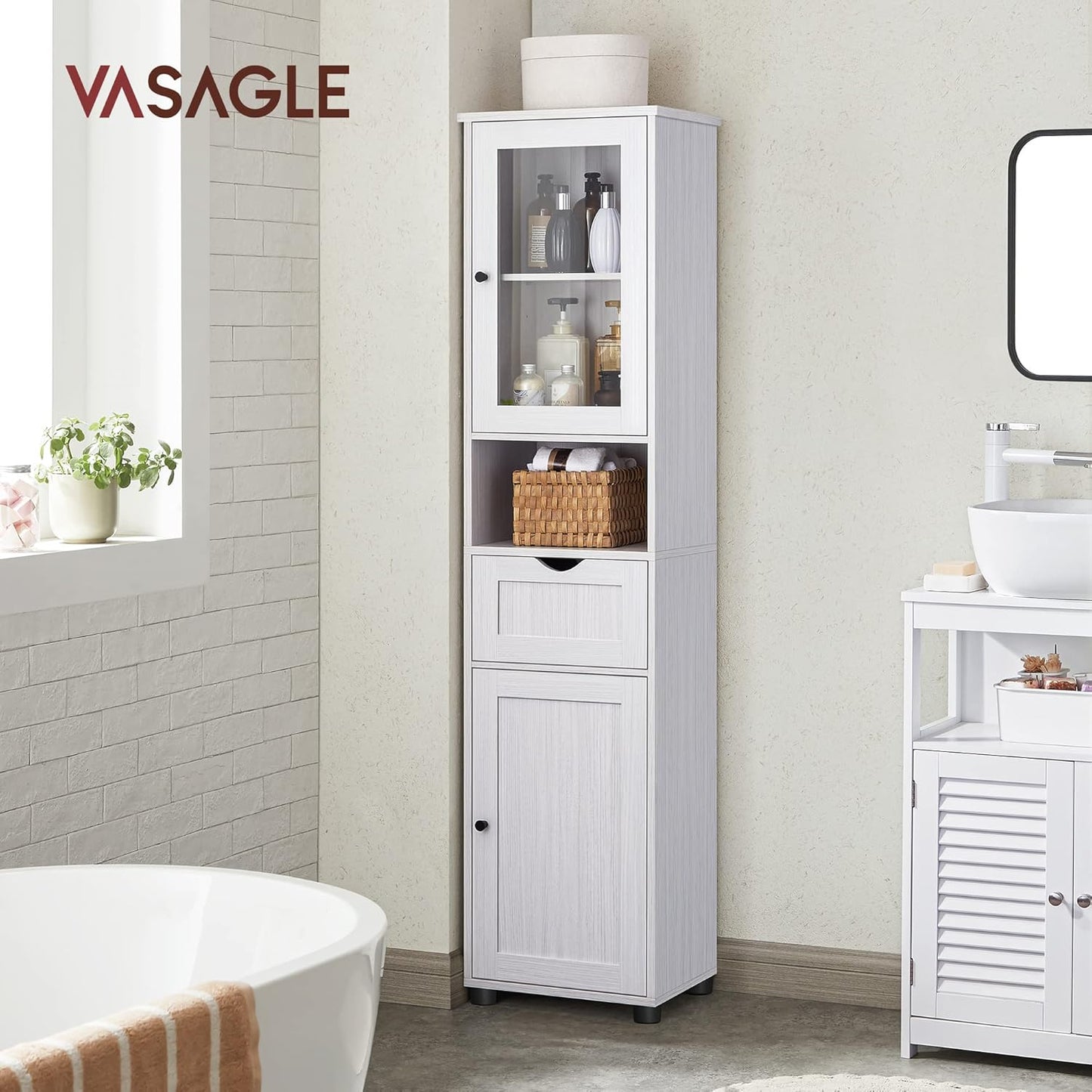 VASAGLE Tall Bathroom Cabinet BBK163T44V1