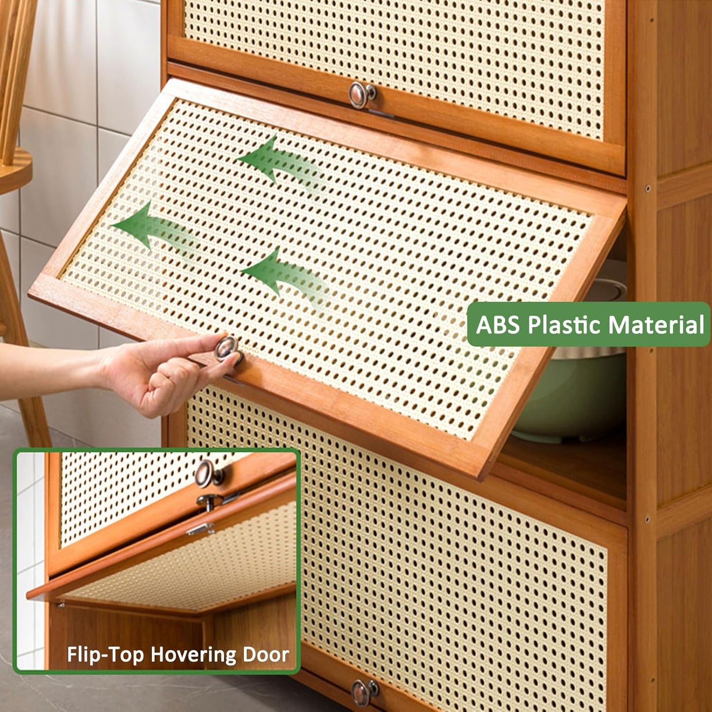 Bamboo Storage Cabinet With Doors