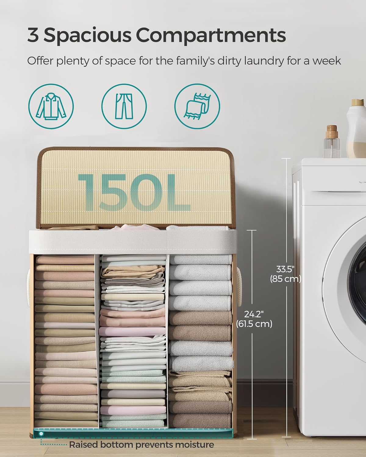 SONGMICS Laundry Basket LCB091N01