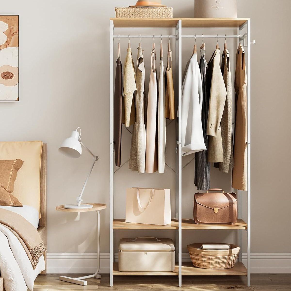 SONGMICS Open Wardrobe with Clothes Rail RGR004W67