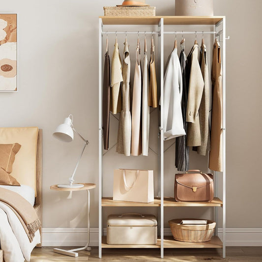 SONGMICS Open Wardrobe with Clothes Rail RGR004W67