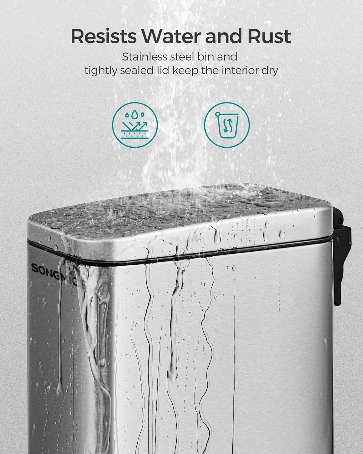 SONGMICS Bathroom Trash Can LTB560E05