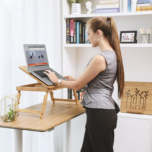 SONGMICS Bamboo Foldable Laptop Desk